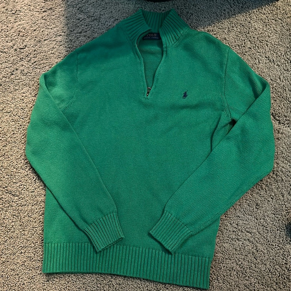 Green Polo Ralph Lauren Quarter-Zip Sweater